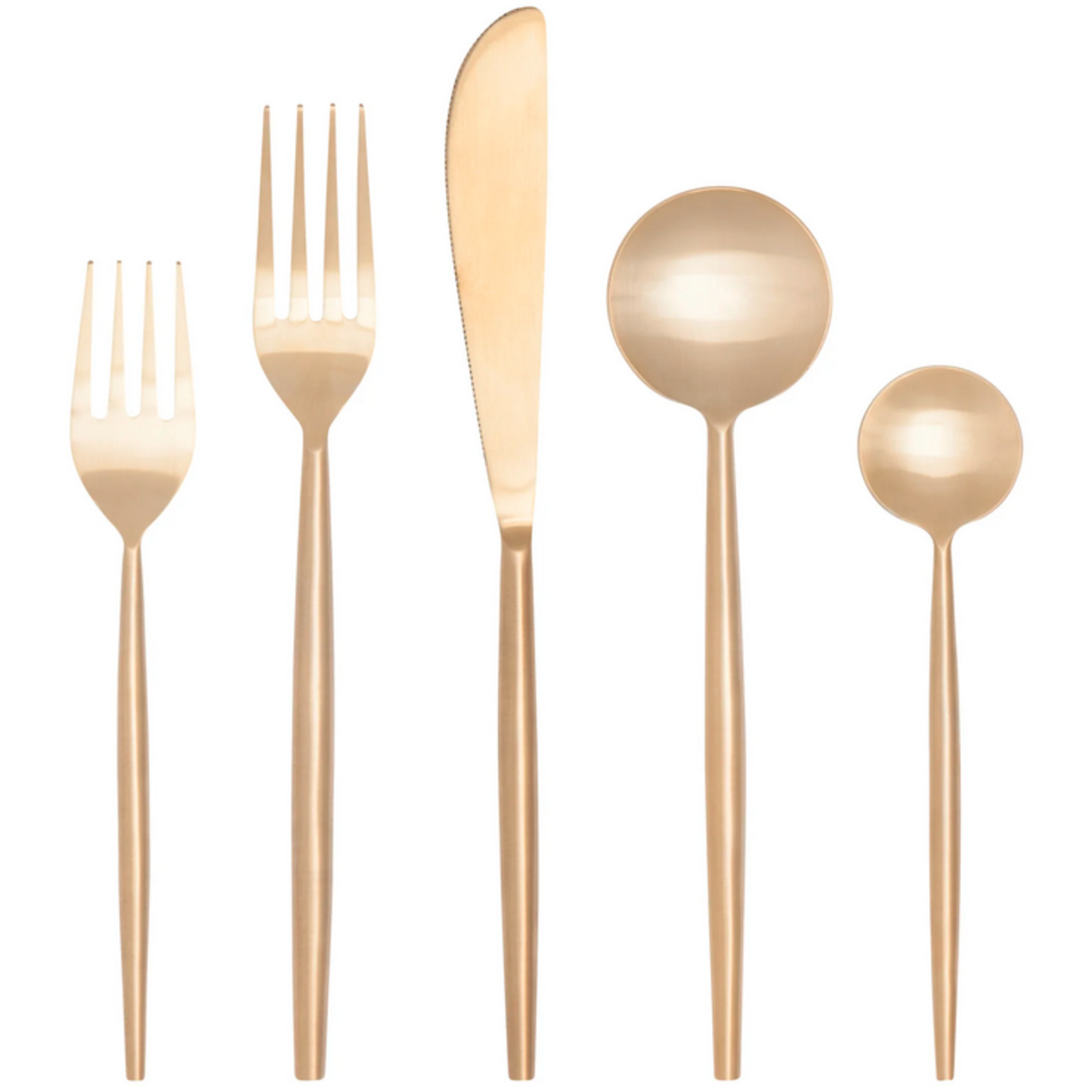 Now Designs Matte Gold Taper Flatware SET OF 5
