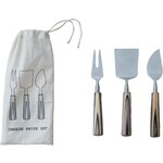 Stainless Steel Cheese Servers w/ Mango Wood Handles