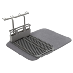 UDRY Dish Rack w/ Drying Mat- Charcoal