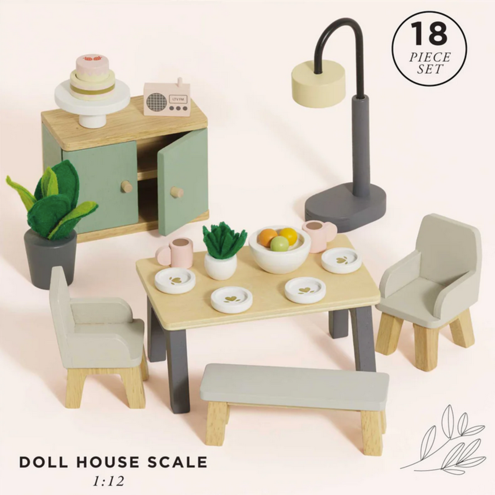 Le Toy Van Wooden Doll House Dining Room Furniture