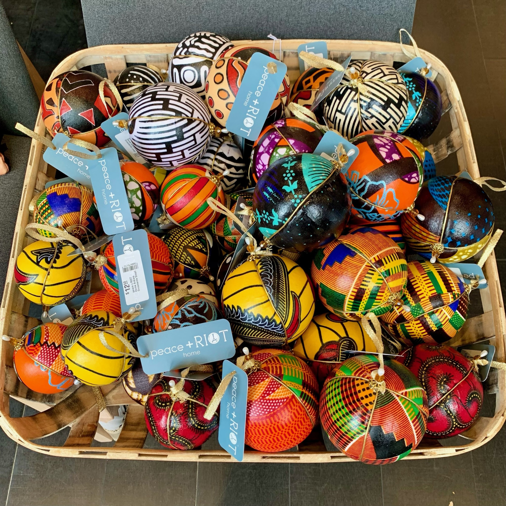 Peace and Riot peace + RIOT  Home Ankara Ornaments Small