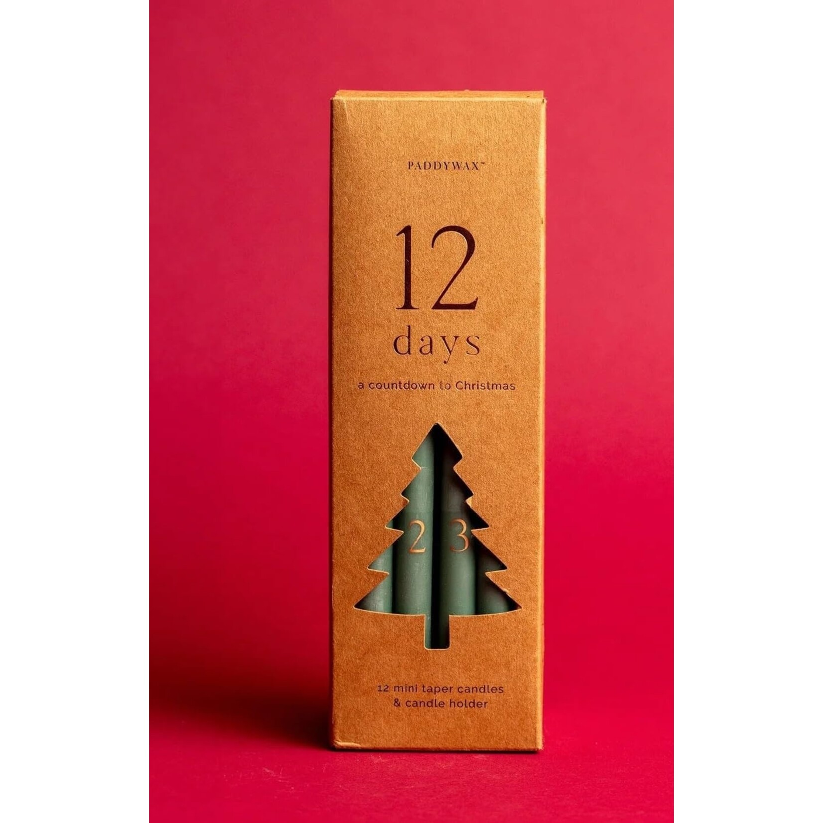 Paddywax 12 Days of Christmas Mini Taper Candles Gift Set - Cypress & Fir