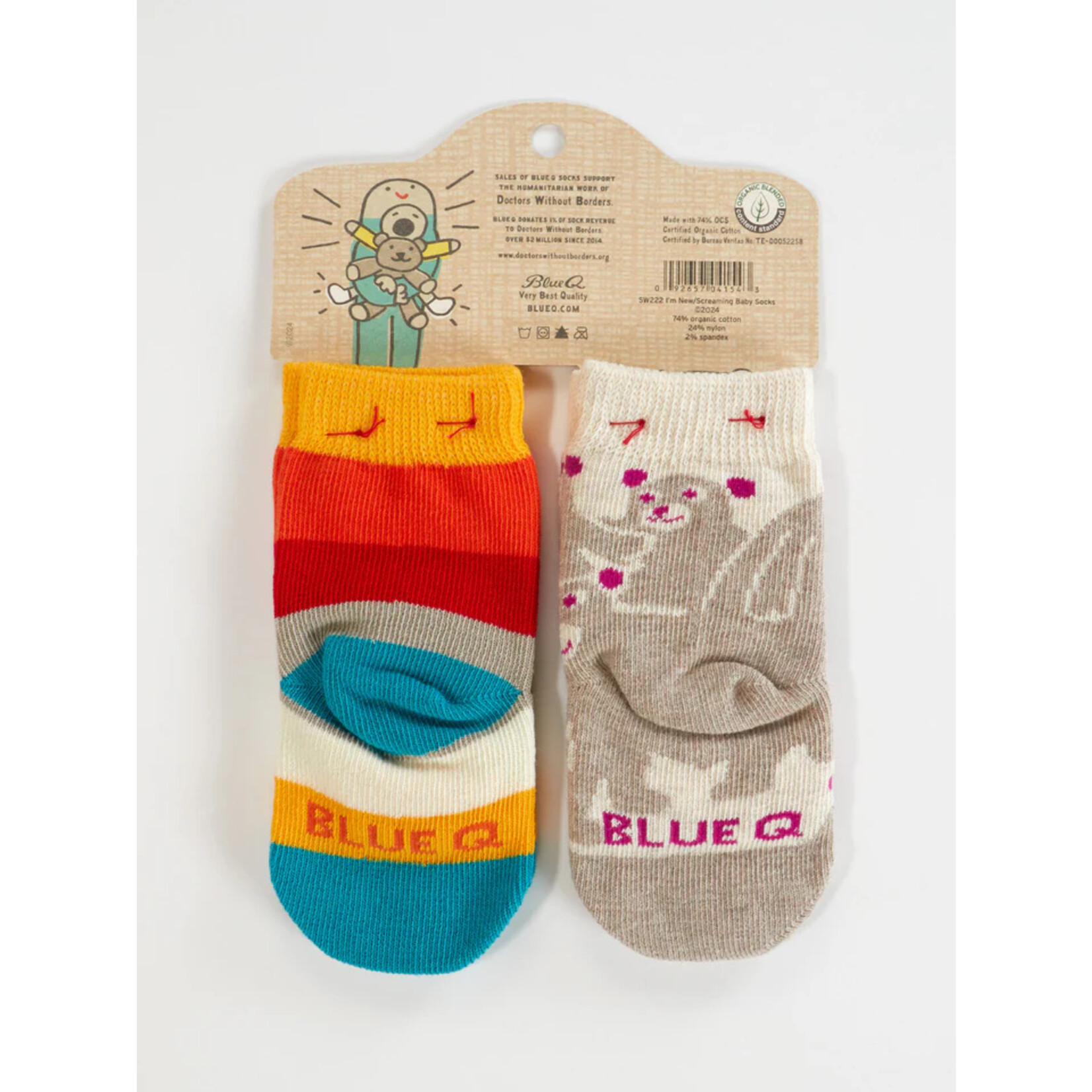 Blue Q I'm New/ Screaming Baby Socks