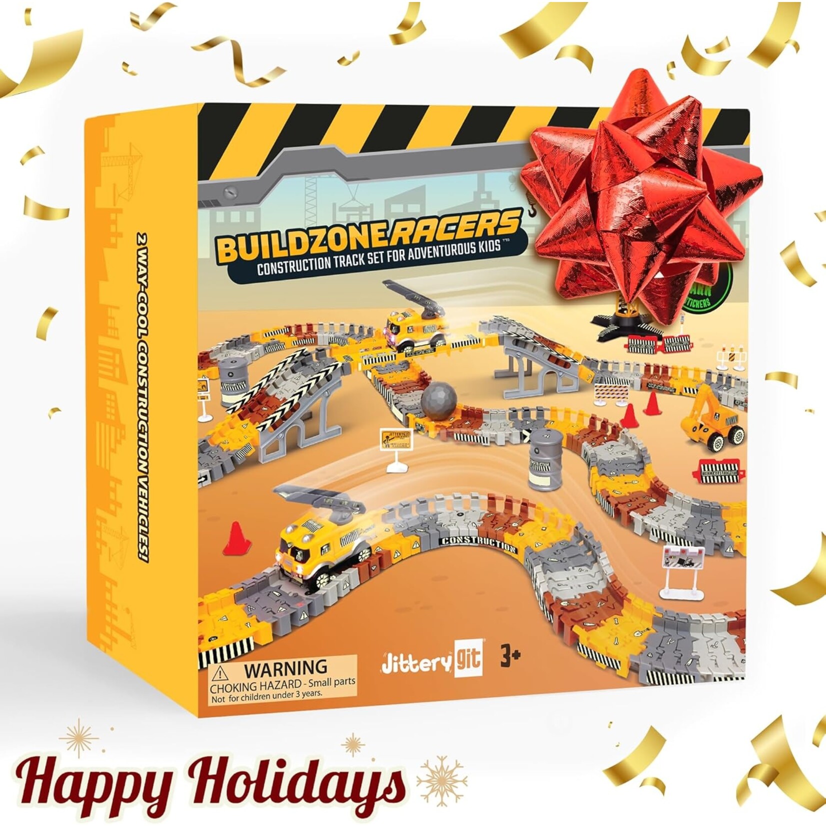 JitteryGit Glow in the Dark Construction Track Set