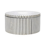 Creative Co-Op Dotted Round Resin & MDF Box, Black & Cream