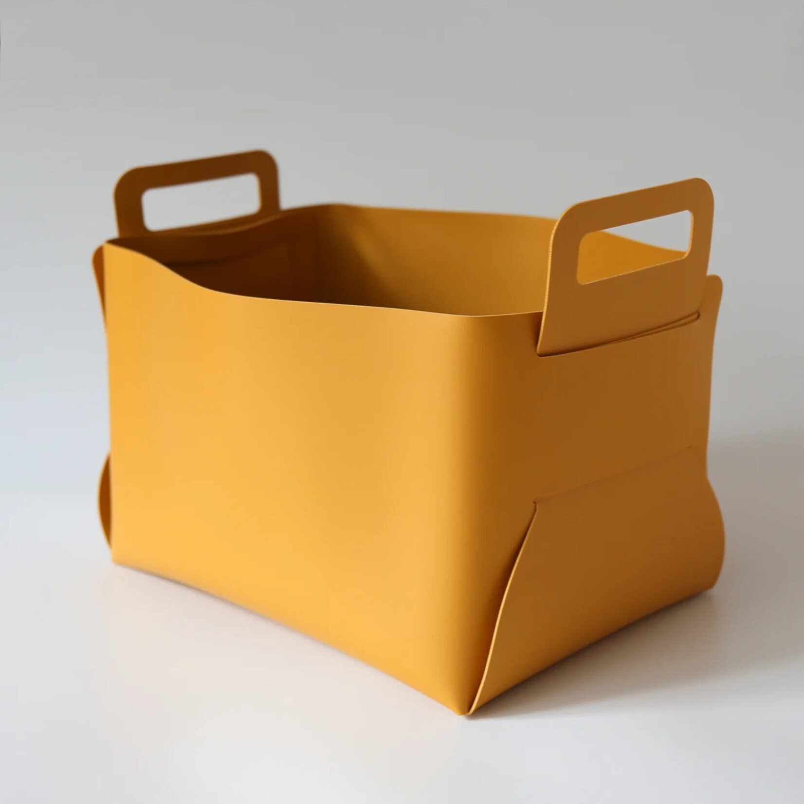 Zora Botanica Vegan Leather Storage Basket- Large Yellow