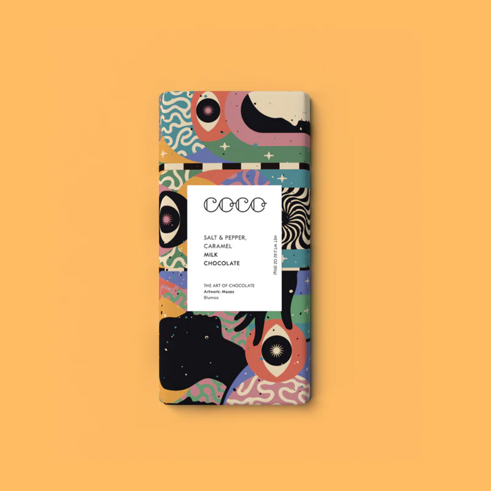 COCO Chocolatier Salt & Pepper Caramel Milk Chocolate Bar