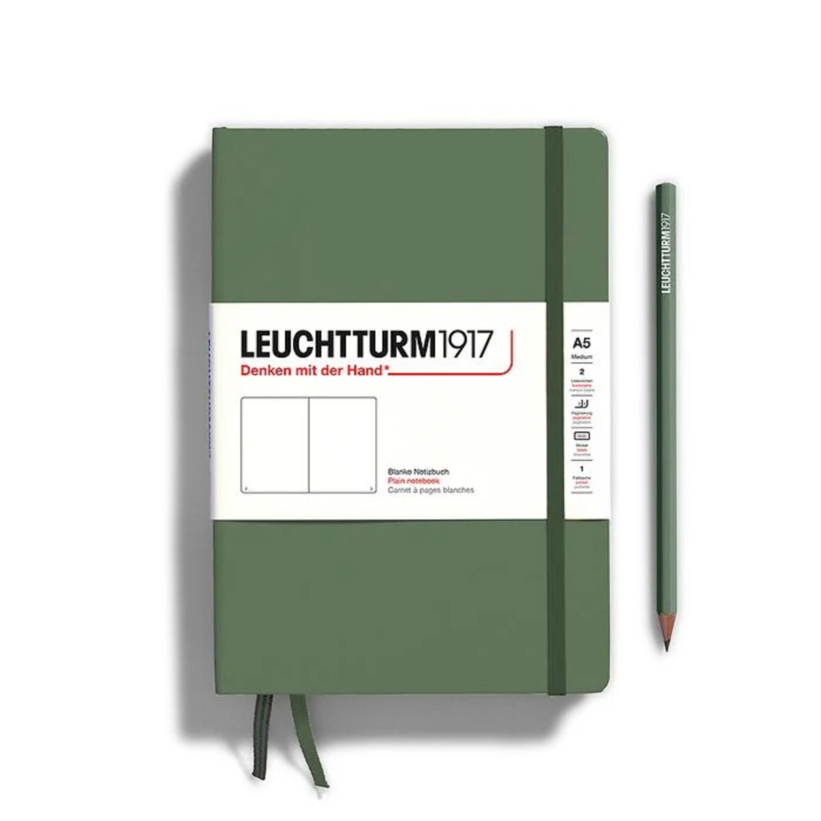 Leuchtturm1917 Medium (A5) Hardcover- Olive Dotted