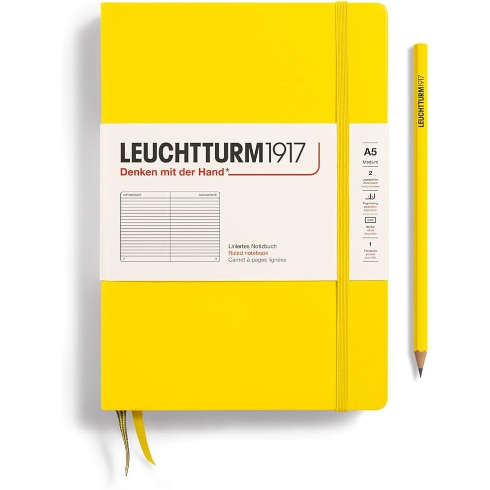 Leuchtturm1917 Medium (A5) Hardcover- Lemon Ruled