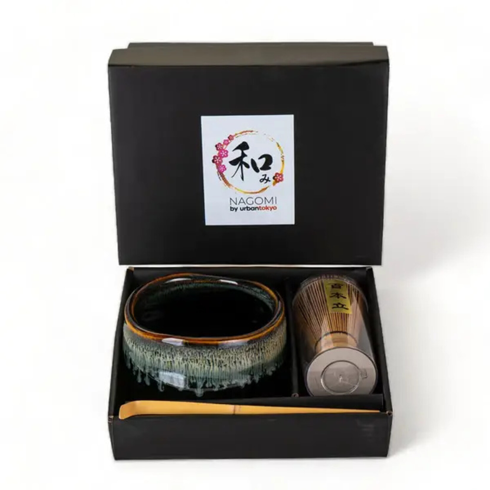Urban Tokyo Matcha Bowl 21oz Set with Whisk and Tea Spoon- Black