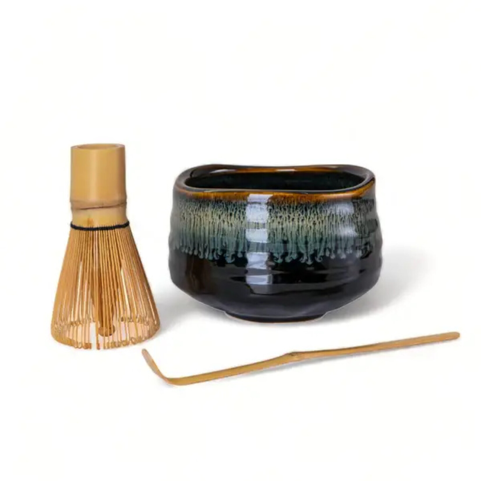 Urban Tokyo Matcha Bowl 21oz Set with Whisk and Tea Spoon- Black