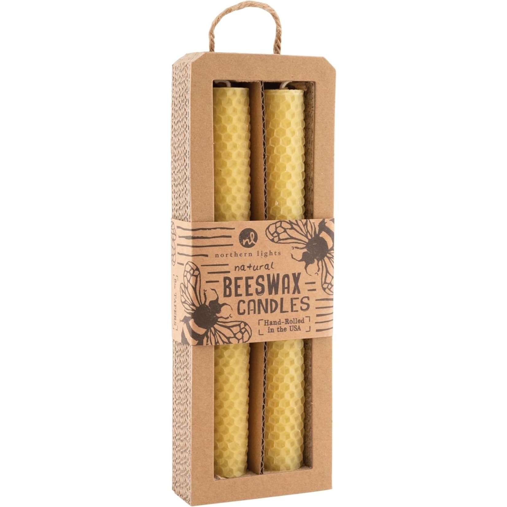 Beeswax 8 in Taper Candle 2-pack