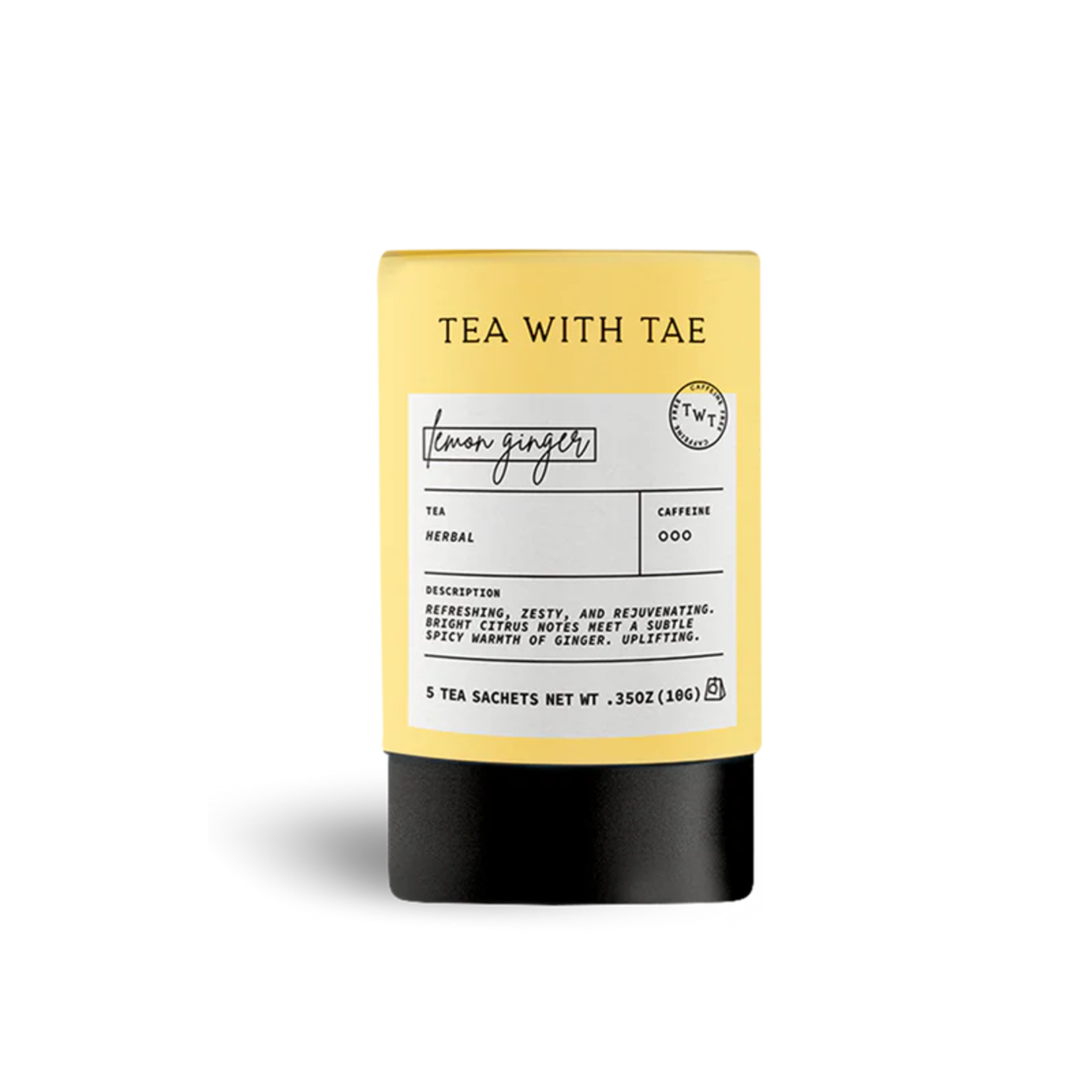 Tea with Tae Lemon Ginger Herbal Mini Tea Tube