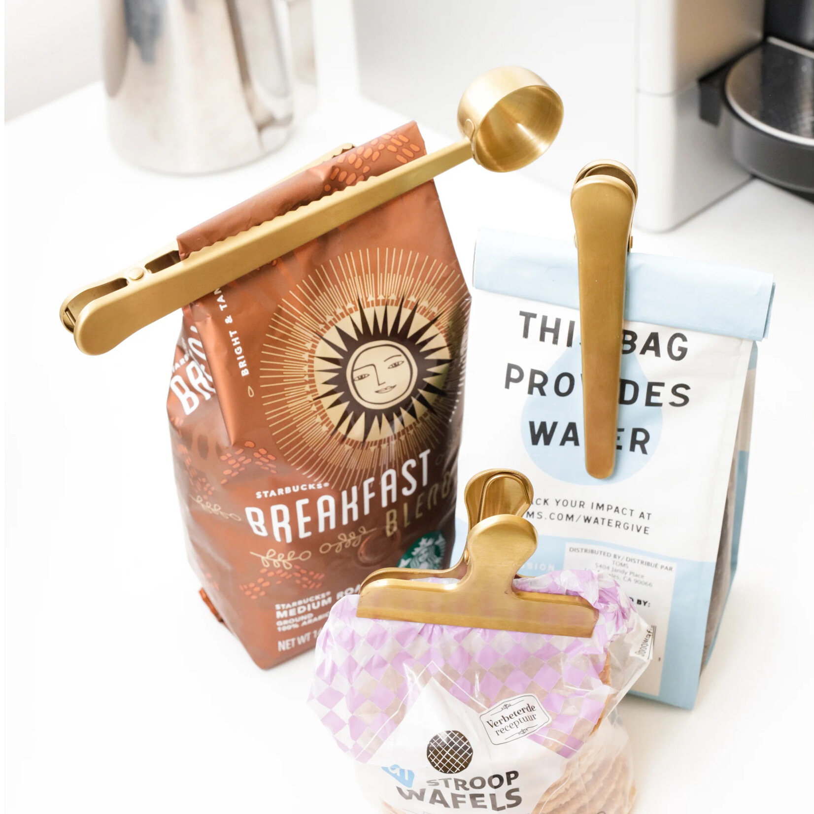 Brass Bag Clip Set