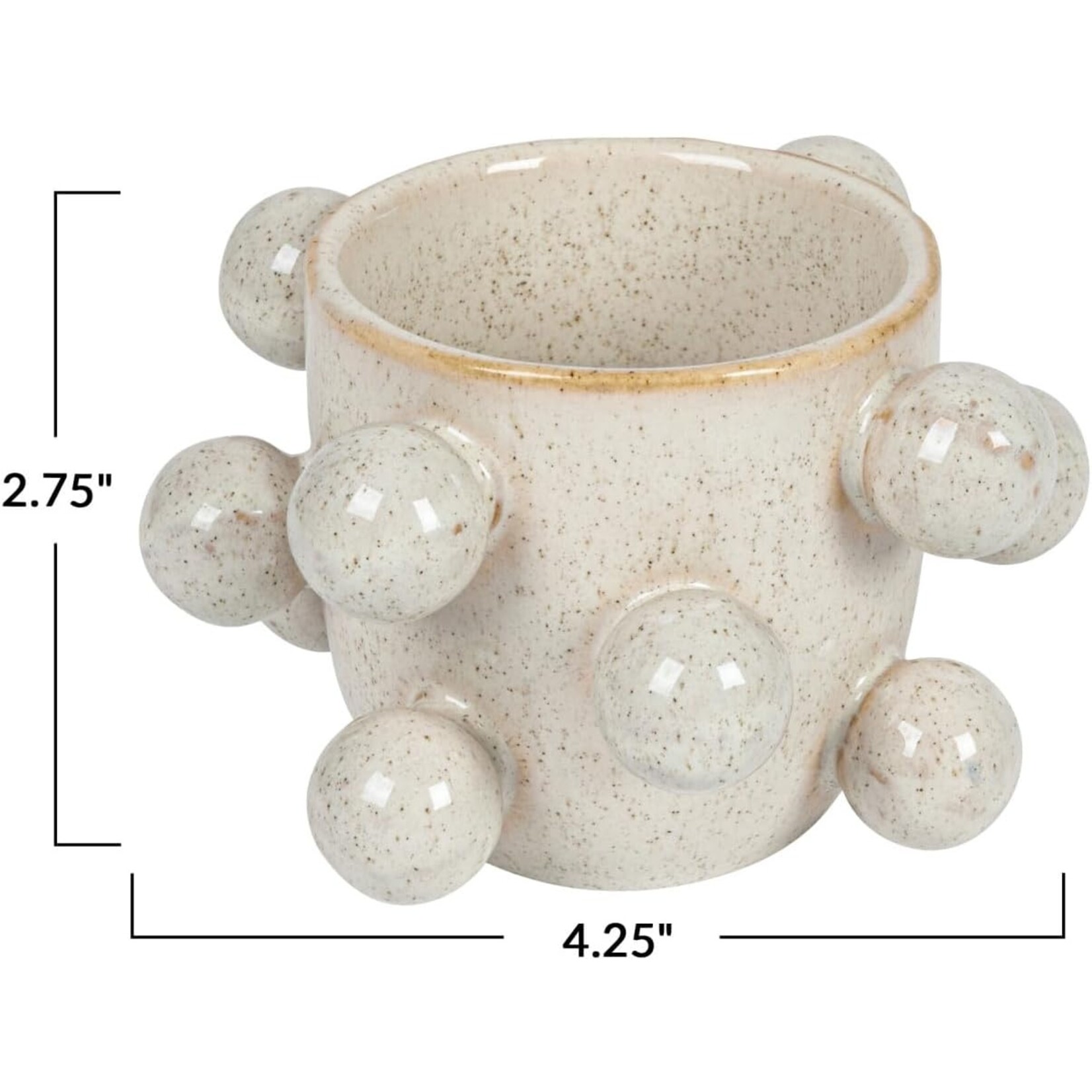 Stoneware Planter w/ Orbs