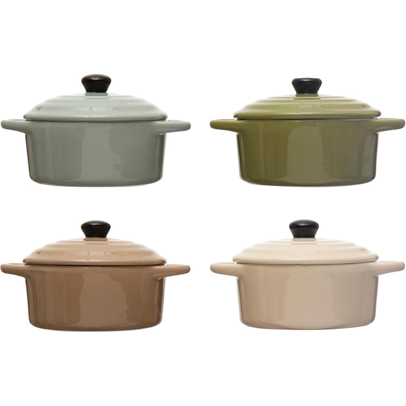 Creative Co-Op Earth Tone Mini Baker with Lid