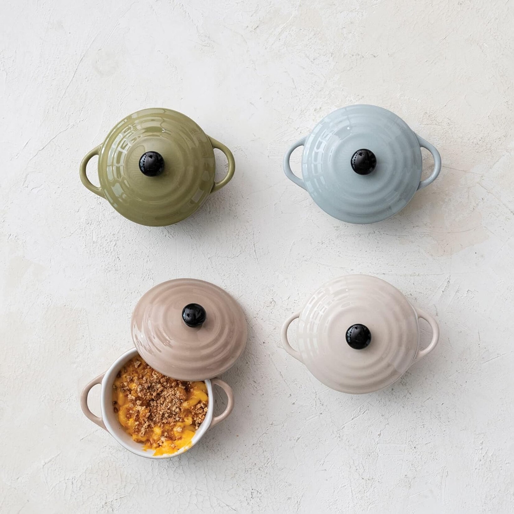 Creative Co-Op Earth Tone Mini Baker with Lid