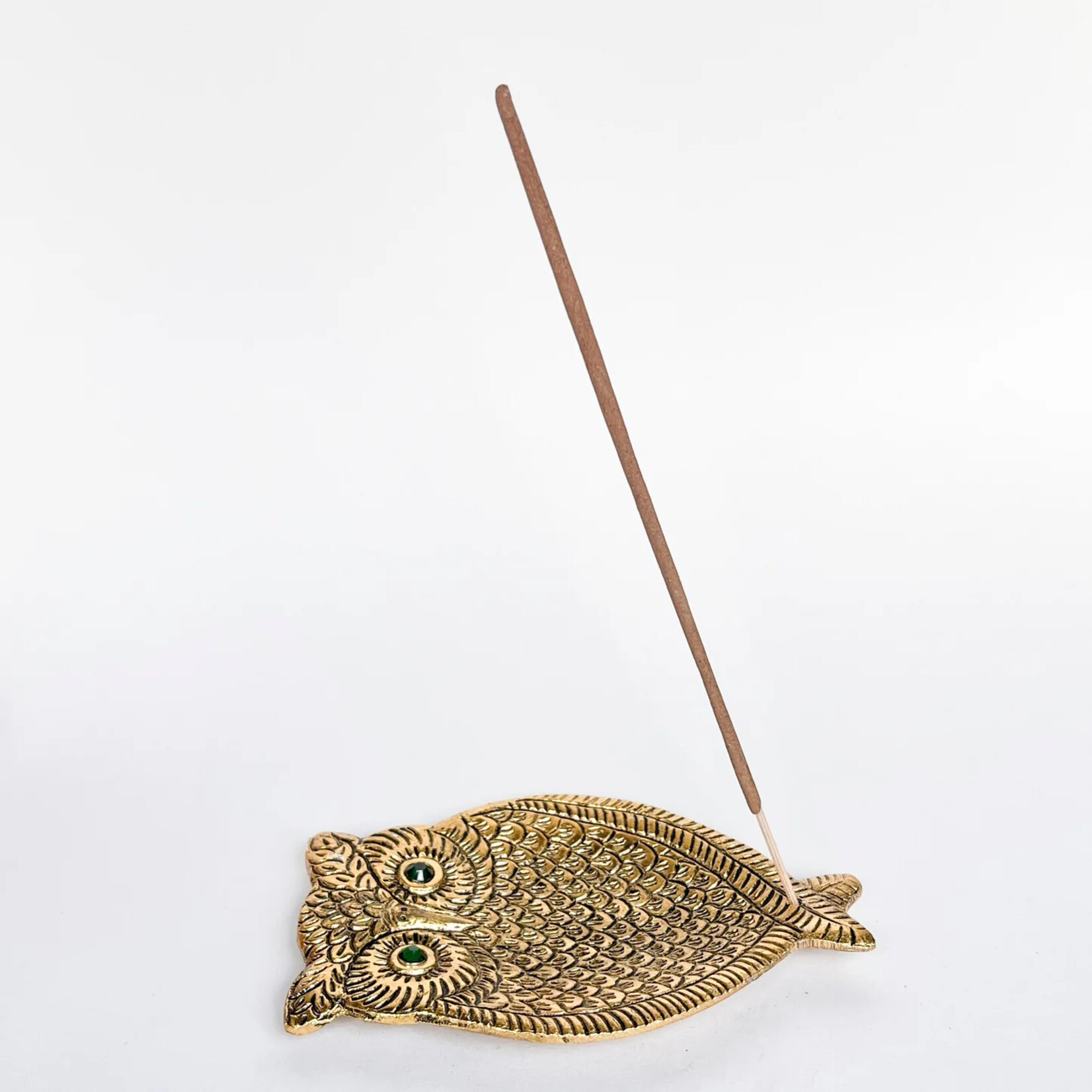 Artschatz Owl w/ Turquoise Eyes Incense Holder