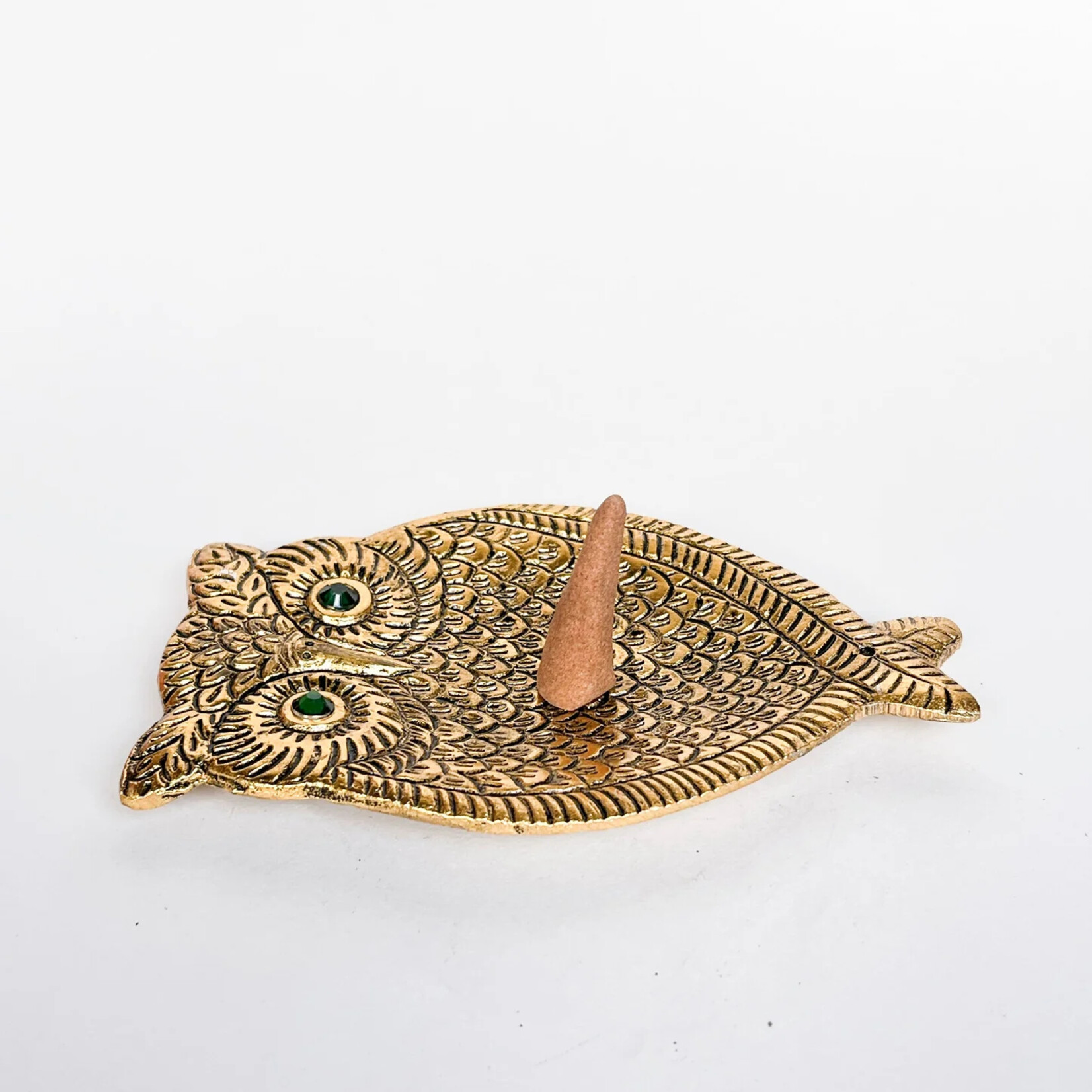 Artschatz Owl w/ Turquoise Eyes Incense Holder