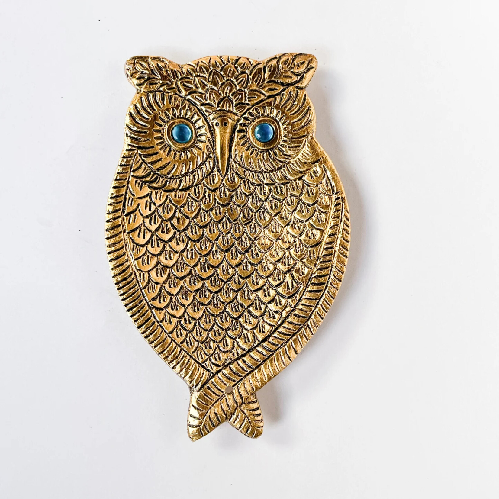Artschatz Owl w/ Turquoise Eyes Incense Holder