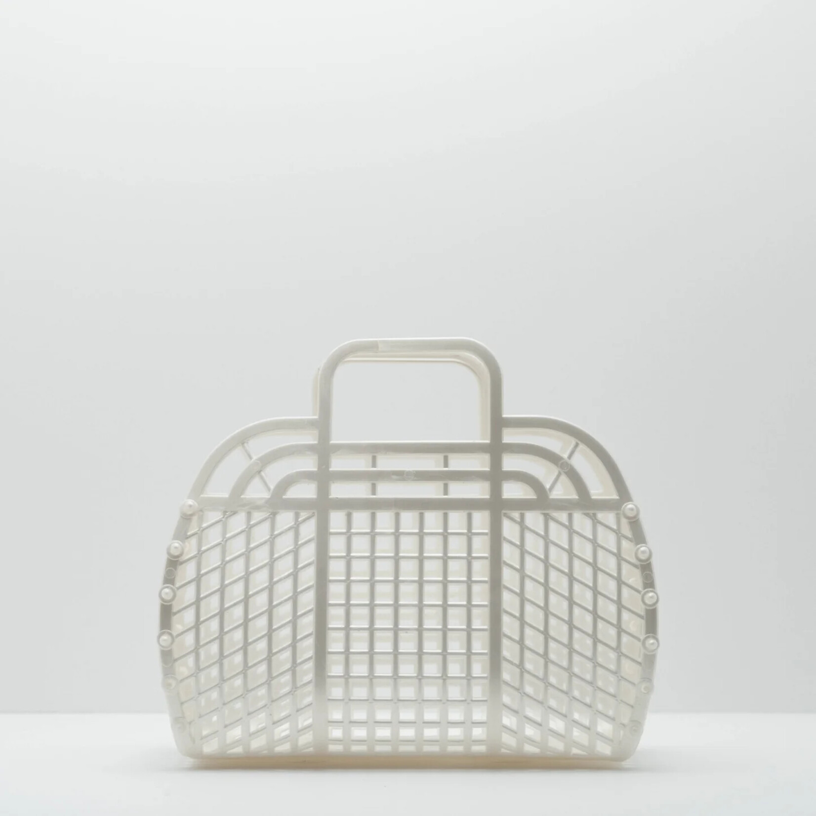 JustforZo Boutique Large Retro Jelly Bag- Pearl White