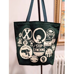 All Very Goods Power Button Tote Bag- Hunter Green