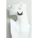 David Aubrey Jewelry Black and Caramel Brown Hoop Earrings