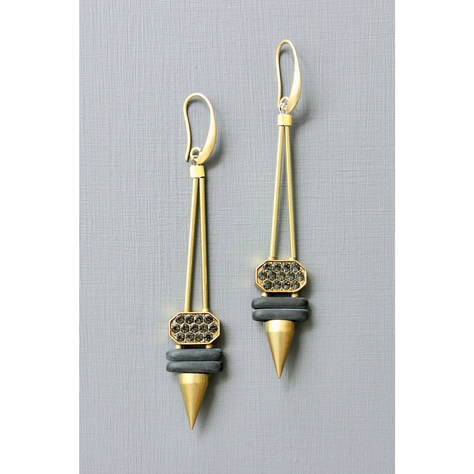 David Aubrey Jewelry Stacked Crescents Spike Earrings