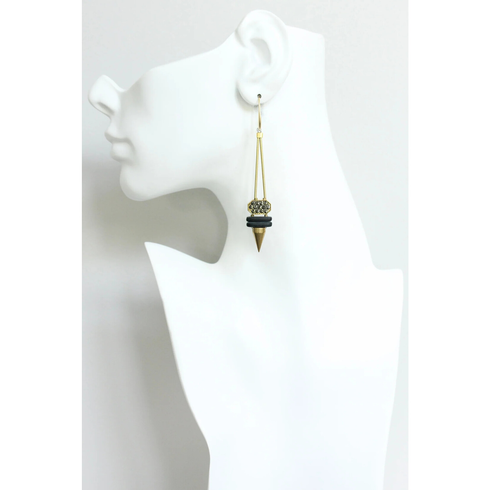 David Aubrey Jewelry Stacked Crescents Spike Earrings