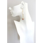 David Aubrey Jewelry Peach Moonstone Geometric Earrings
