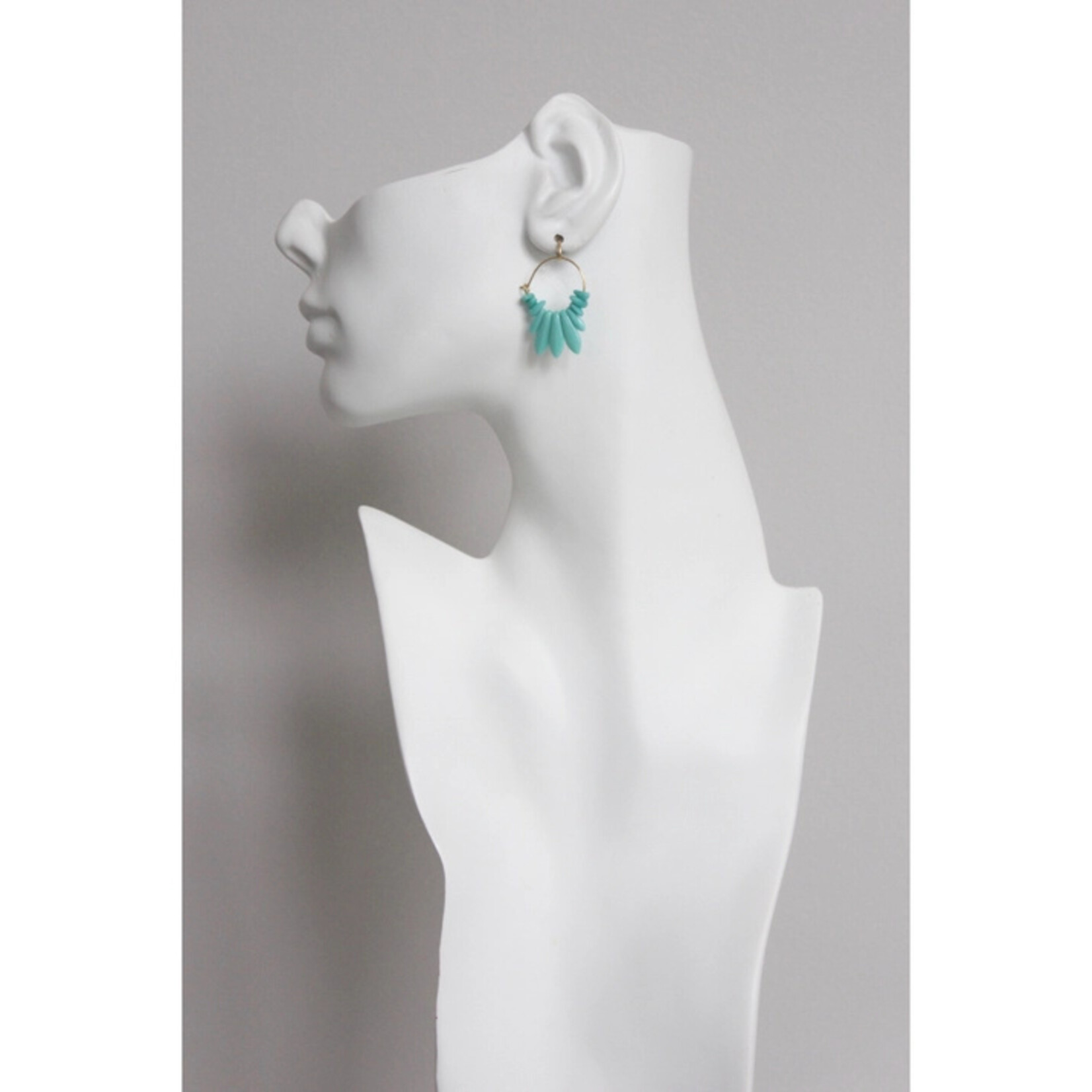 David Aubrey Jewelry Turquiose Glass Small Hoops