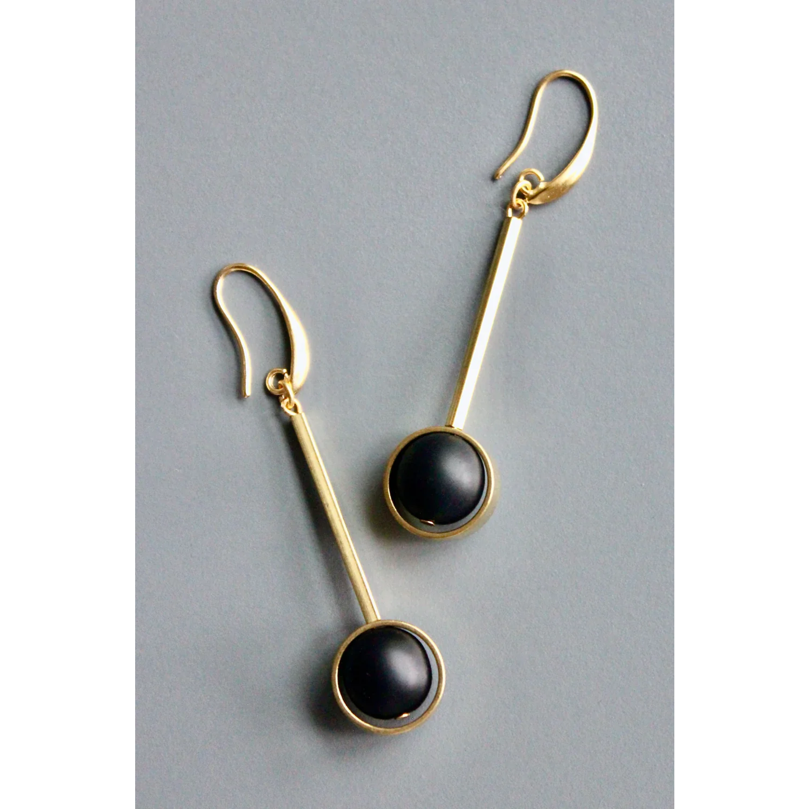 David Aubrey Jewelry Jet Glass Earrings