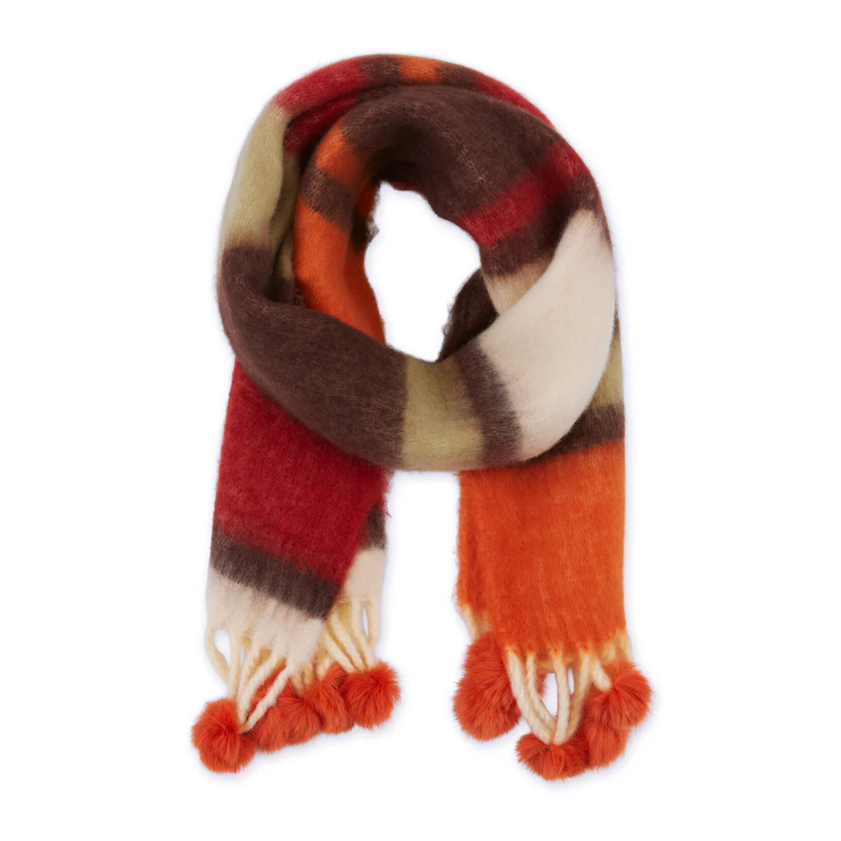 Hadley Wren Zoey Stripe Scarf- Orange