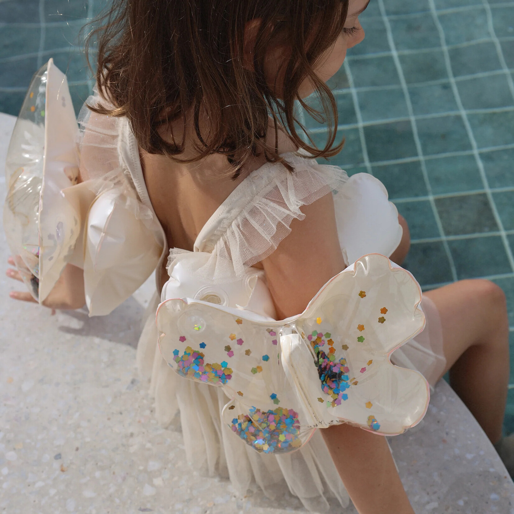 Sunnylife Inflatable Arm Bands- Cotton Candy Glitter