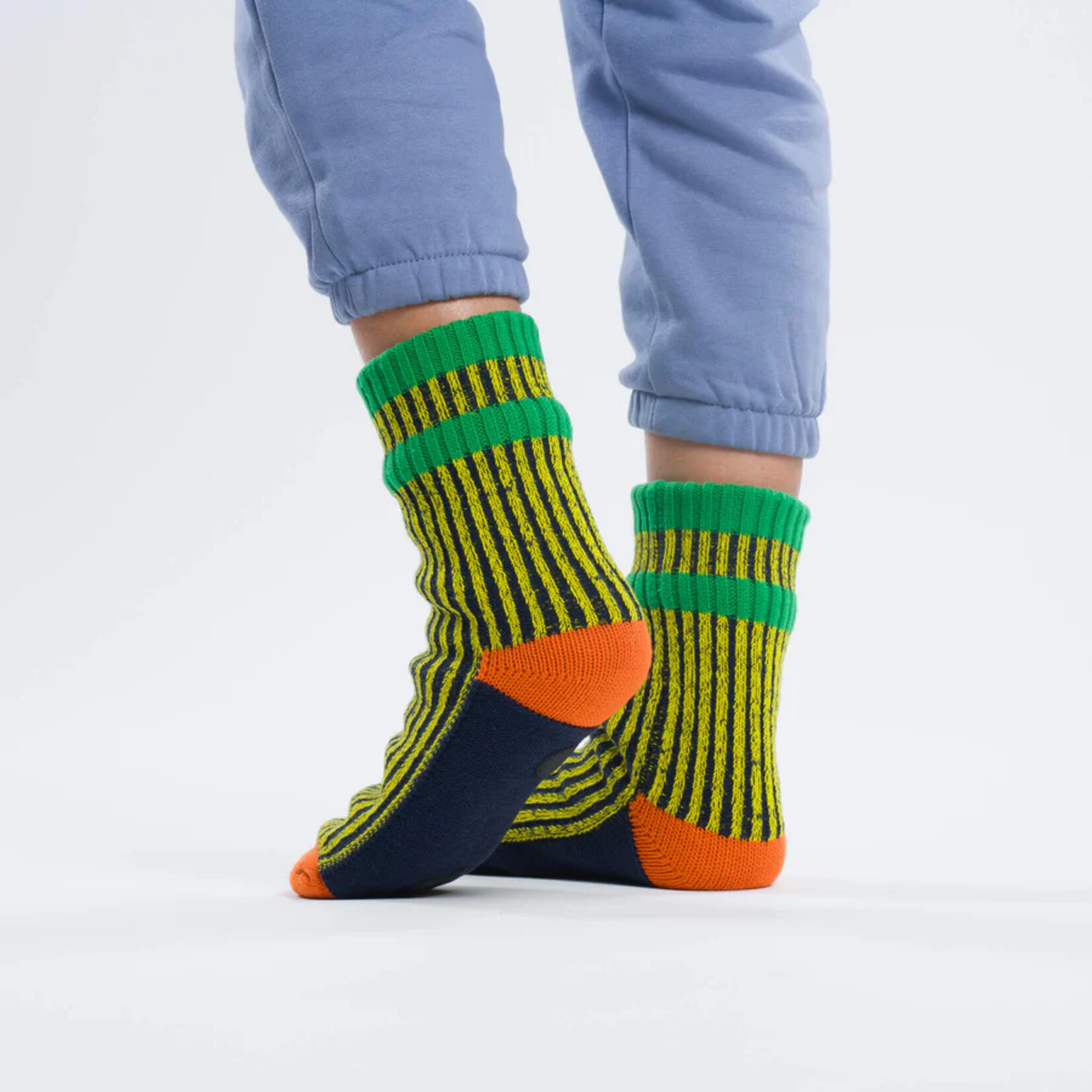 Verloop House Socks Gym- Yellow Navy S/M