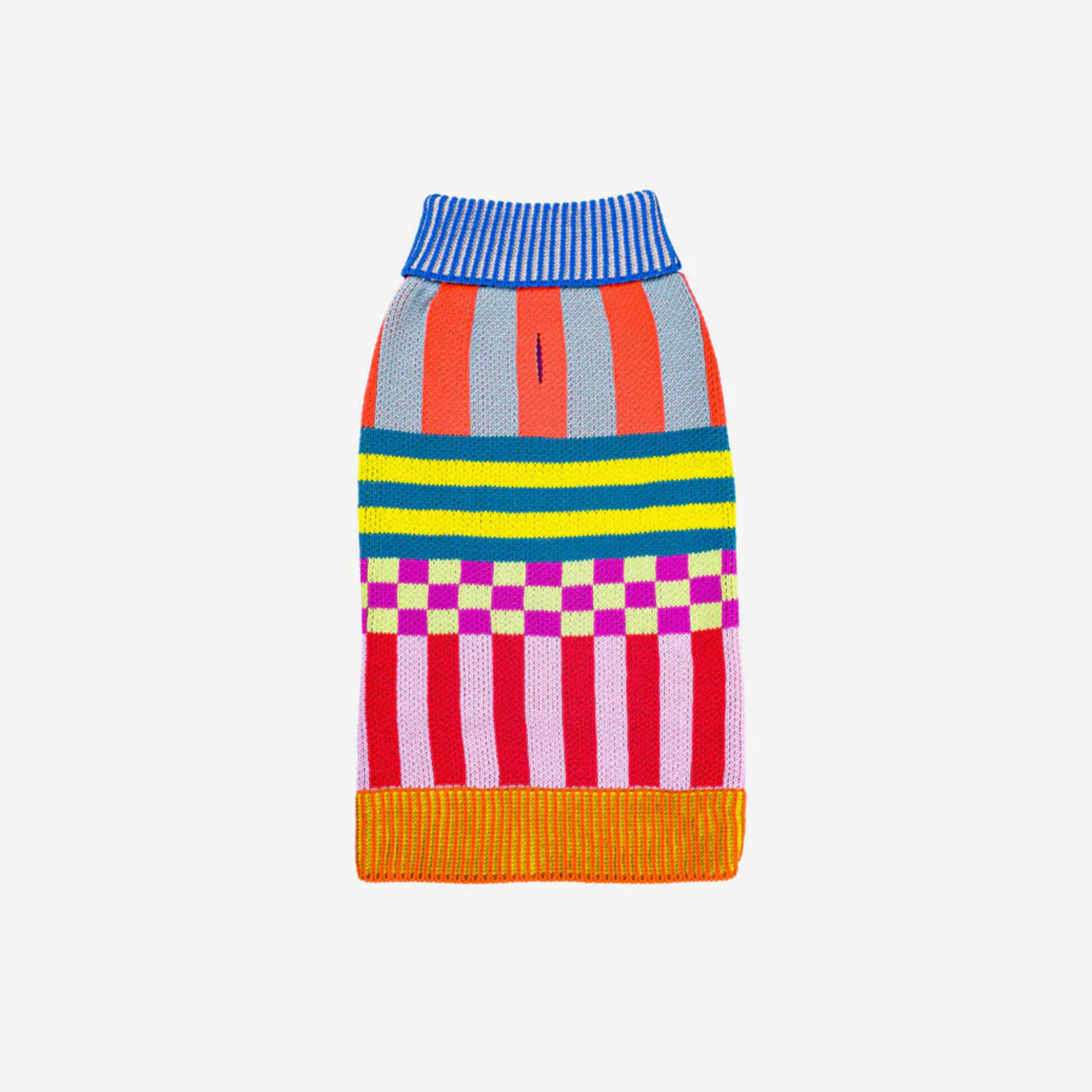 Verloop Pattern Patch Dog Sweater- Rainbow Small