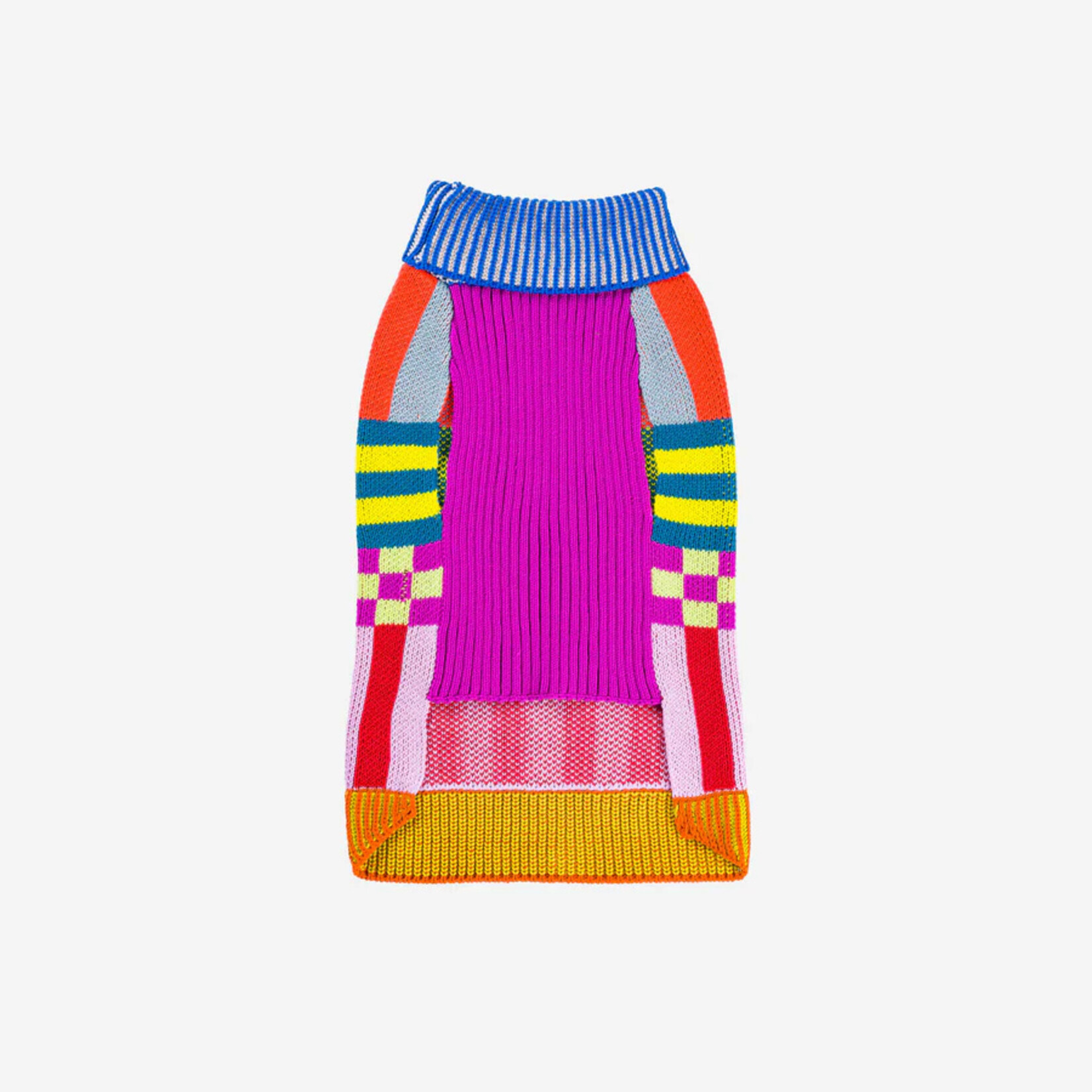 Verloop Pattern Patch Dog Sweater- Small Rainbow