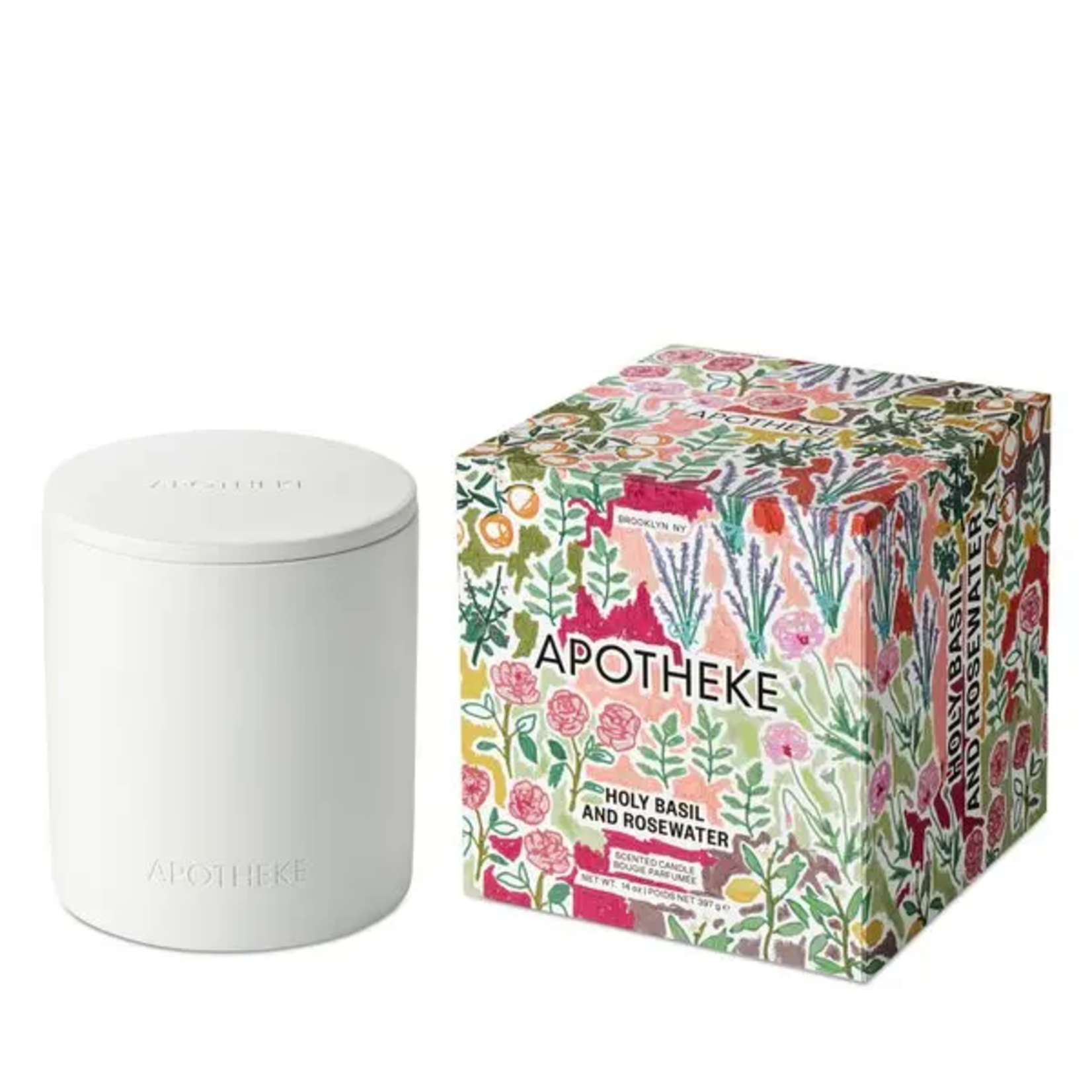 Apotheke Holy Basil and Rosewater 2-Wick Concrete Candle