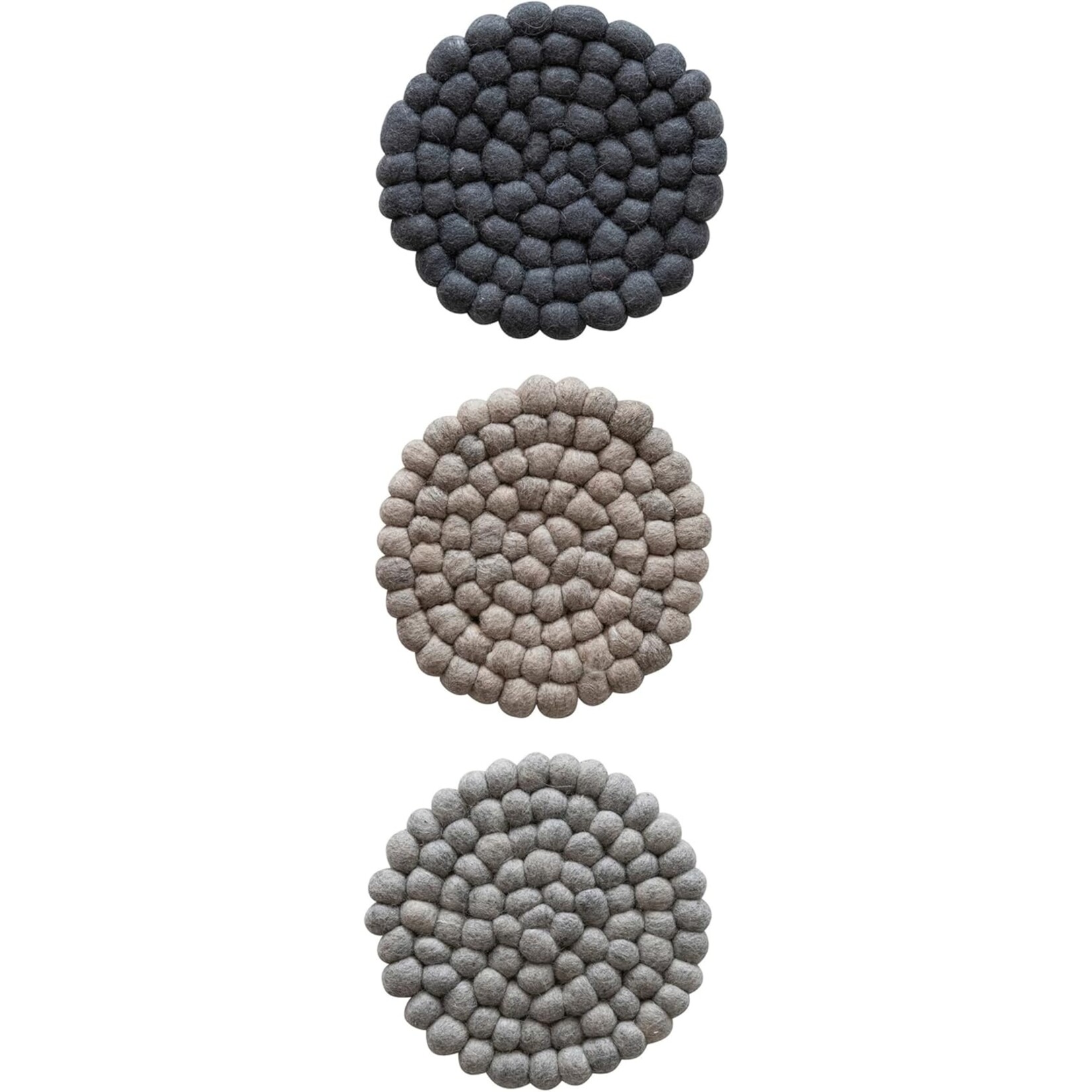 Creative Co-Op Handmade Wool Felt Ball Trivet