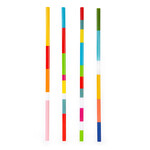 Color Block Reusable Plastic Straws