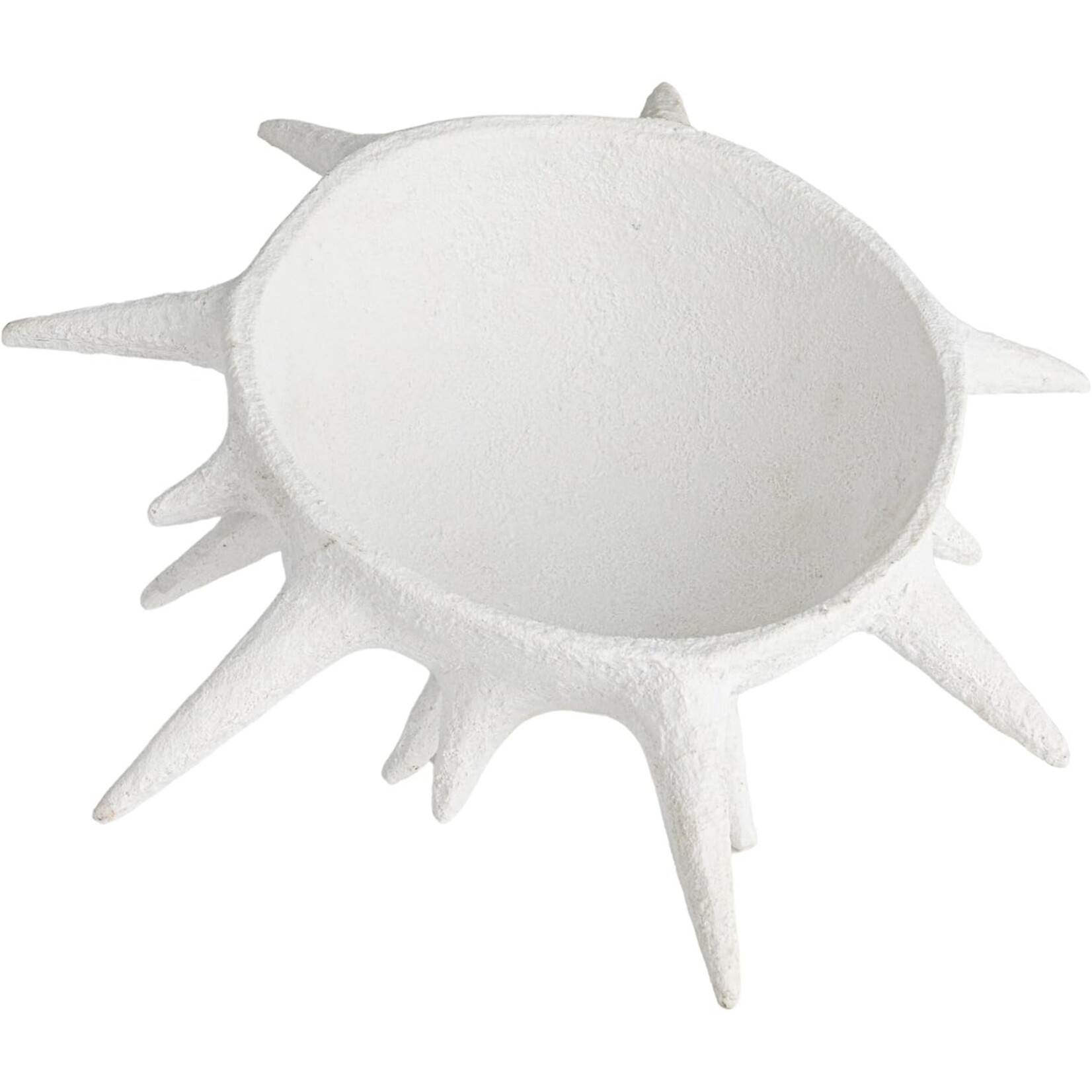 Coarse Resin Bowl w/ Spikes, Volcano Finish- Matte White