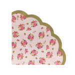 Scalloped Pink Floral Napkins