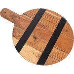 Round Mango Wood Stripe Serving Board