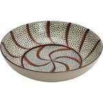 Creative Co-Op Hand-Painted Stoneware Serving Bowl w/ Pattern