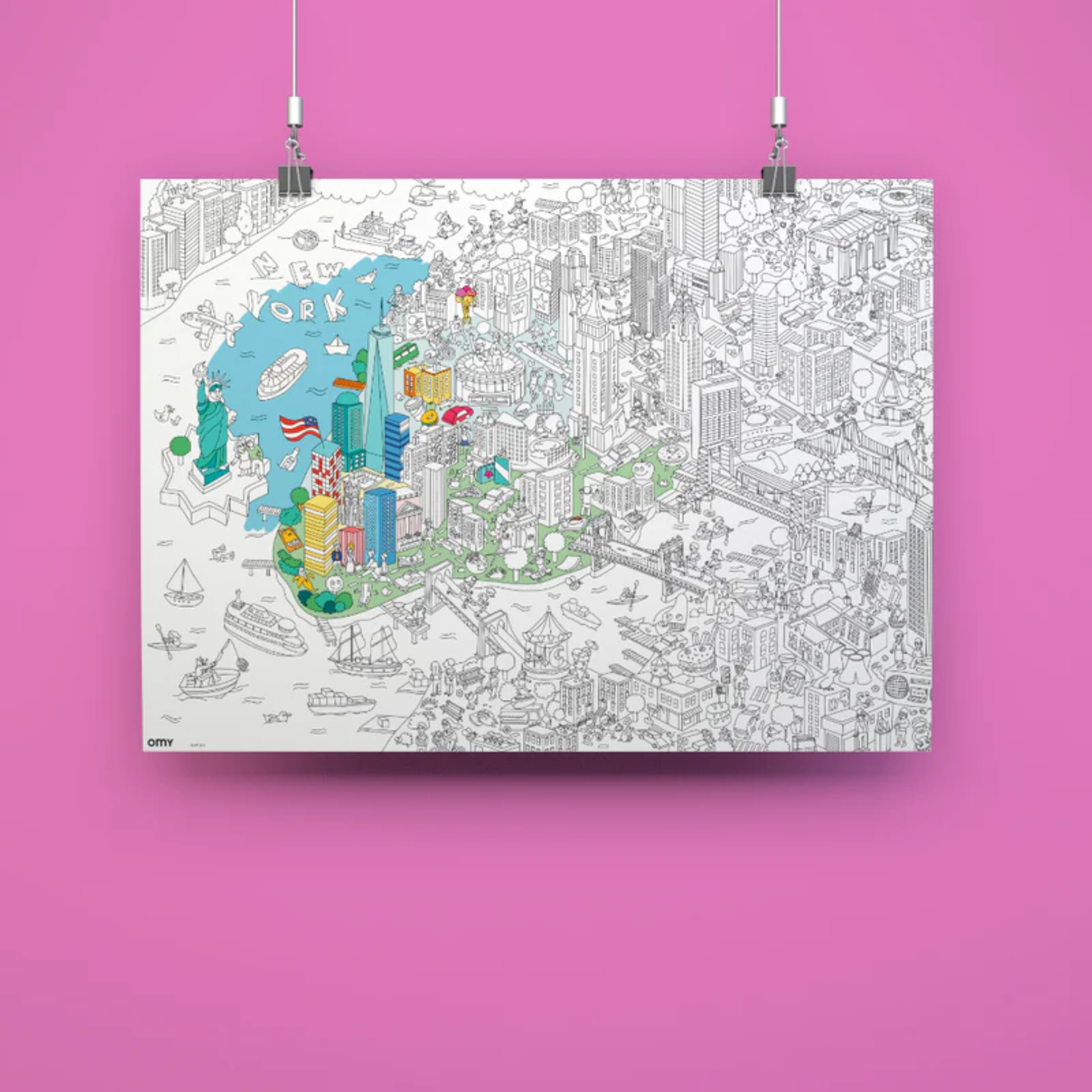 New York Giant Coloring Poster