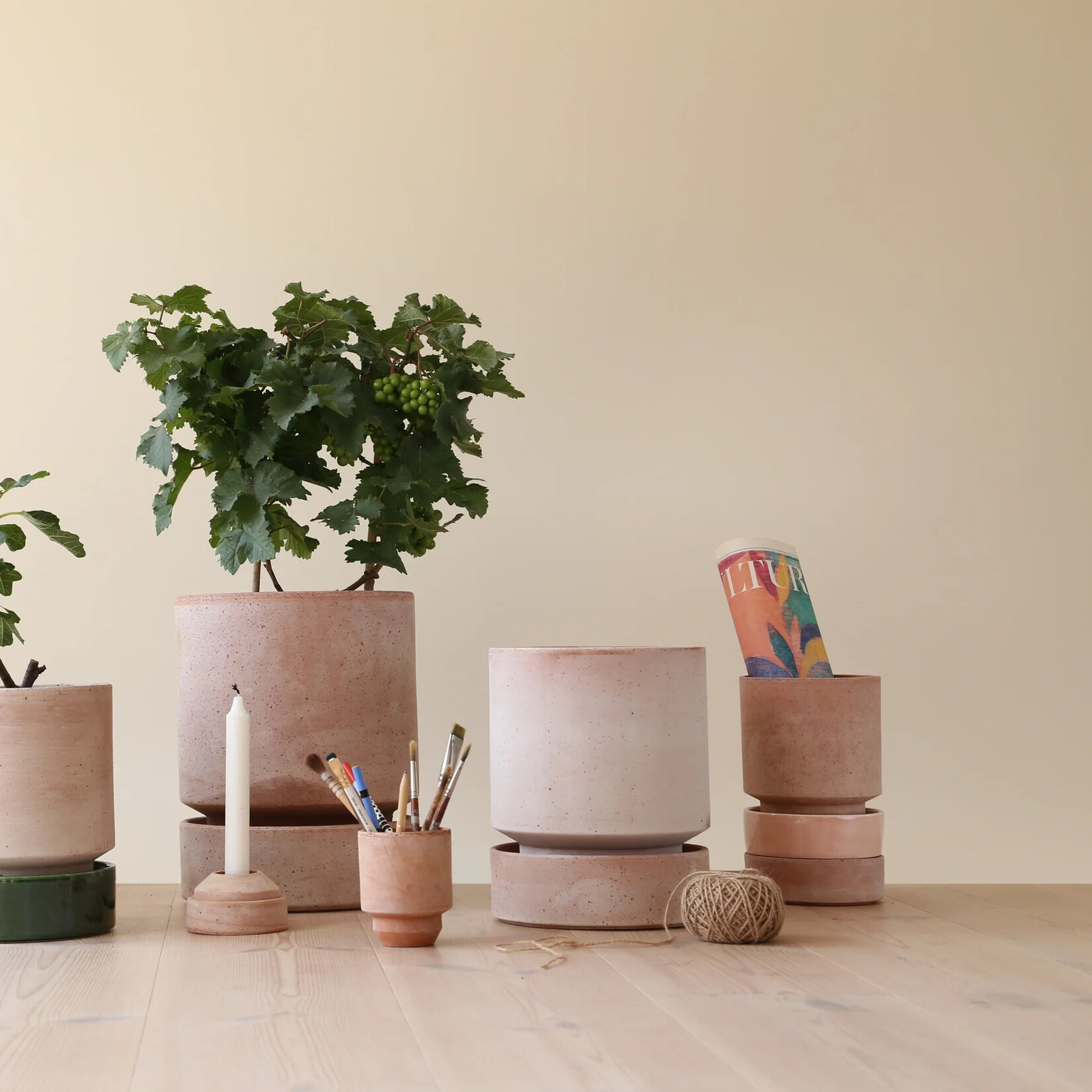 Bergs Potter Hoff Raw Planter- 8cm Rosa