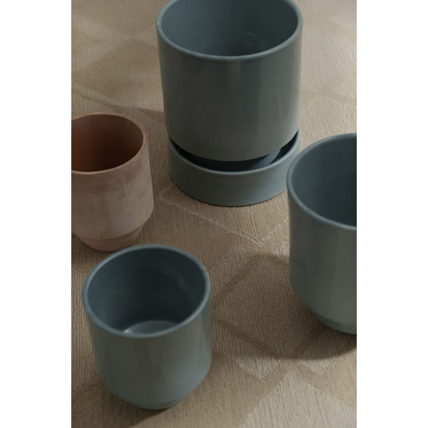 Bergs Potter Hoff Glazed Planter- 14cm Misty Blue