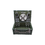 Creative Co-Op Picnic Basket Set for Four SET OF 24