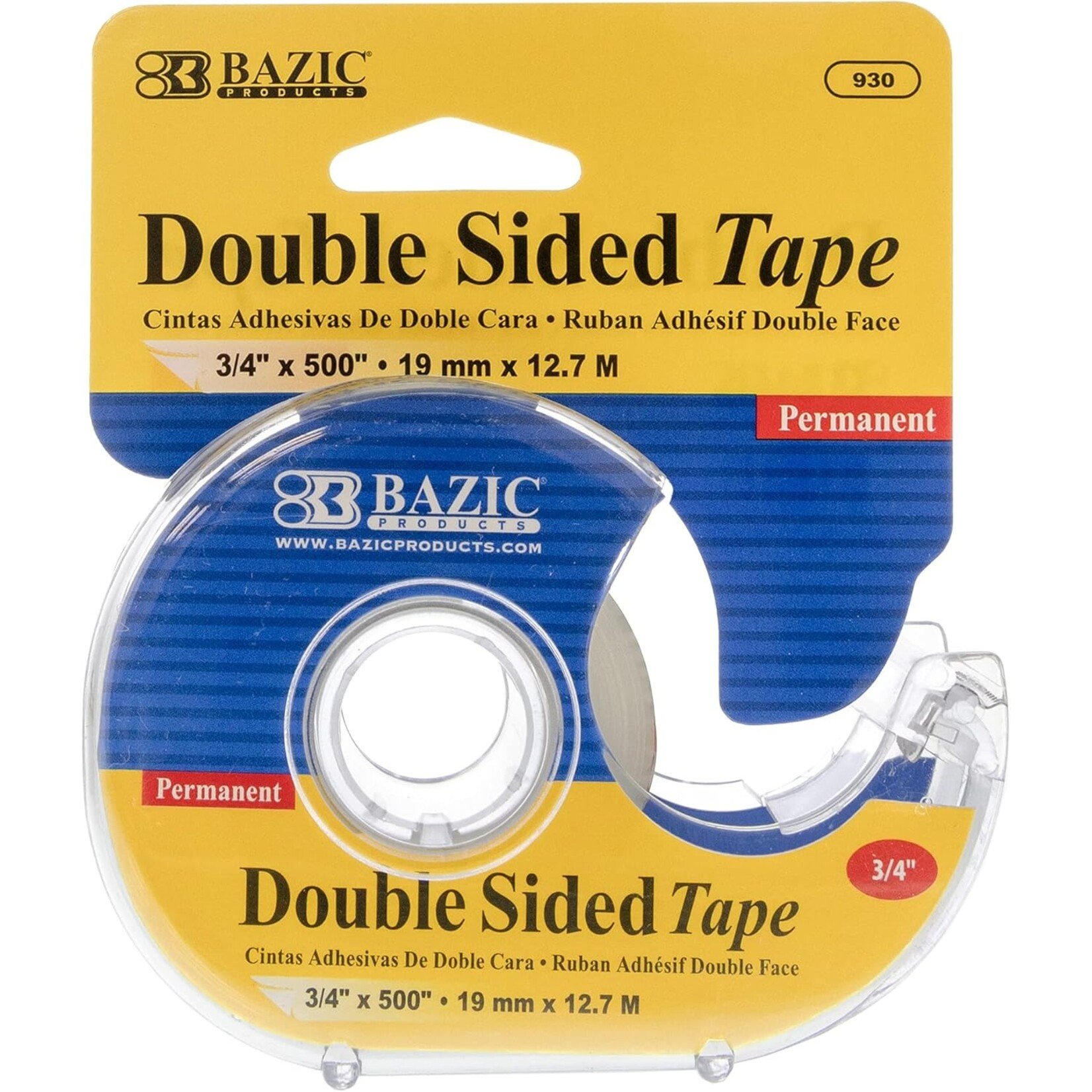 Bazic Products Double Sided Permanet Tape w/ Dispenser