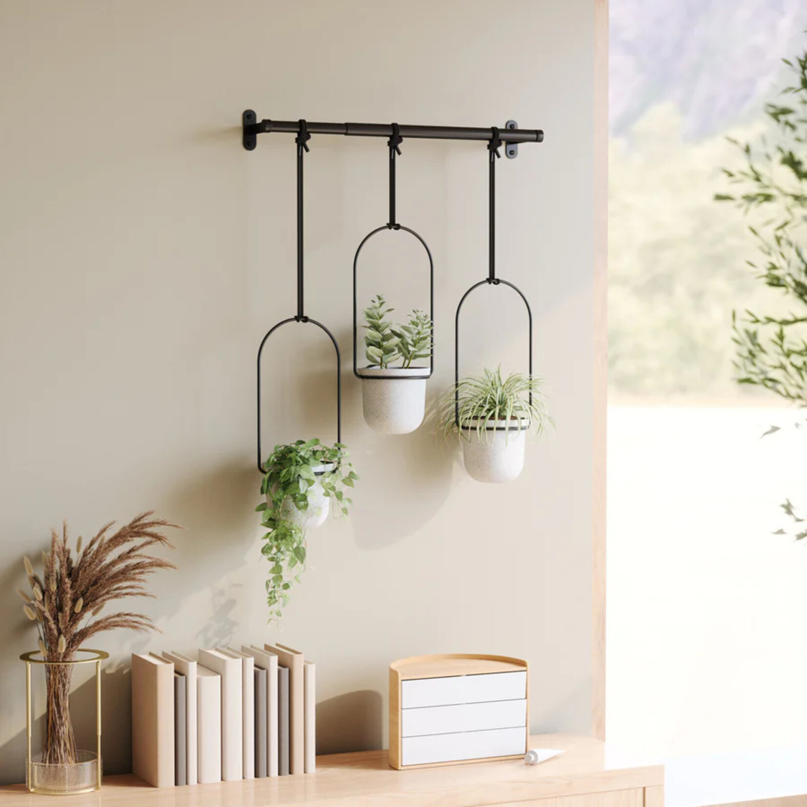 Triflora Hanging Planter White SET OF 3